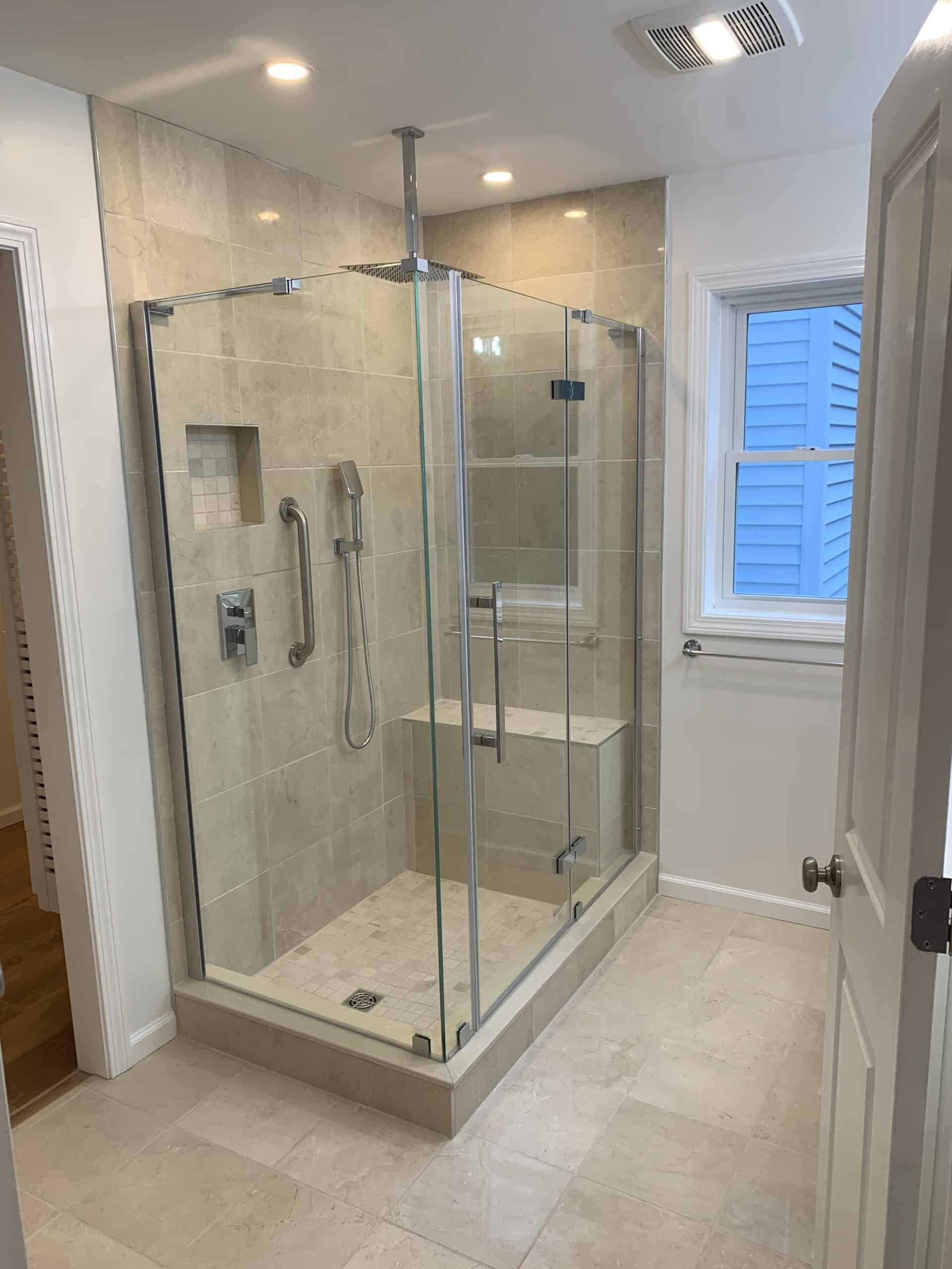 Stick Built Lakeside Cottage Master Bath Shower